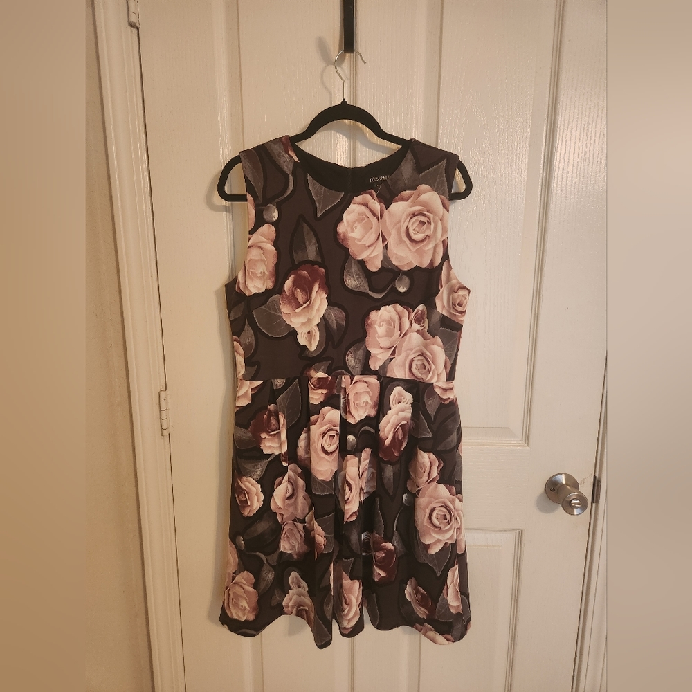 Gray and pink floral dress